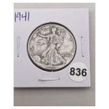 1941 Walking Liberty Half Dollar Silver Coin