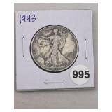 1943 Walking Liberty Half Dollar Silver Coin
