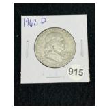 1962 D Franklin Half Dollar Silver Coin