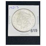 1921 S Morgan Silver Dollar Coin
