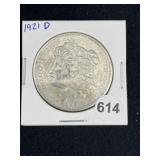 1921 D Morgan Silver Dollar Coin