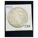 1923 Peace Silver Dollar Coin