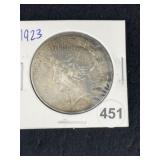 1923 Peace Silver Dollar Coin