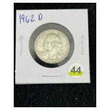 1962 D Washington Quarter Silver Coin