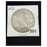 1922 Peace Silver Dollar Coin