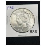 1935 Peace Silver Dollar Coin