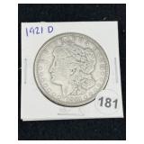 1921 D Morgan Silver Dollar Coin
