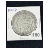 1921 D Morgan Silver Dollar Coin