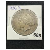 1926 S Peace Silver Dollar Coin