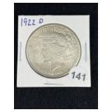 1922 D Peace Silver Dollar Coin