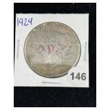 1924 Peace Silver Dollar Coin