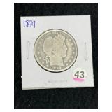 1899 Barber Half Dollar Silver Coin
