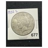 1922 S Peace Silver Dollar Coin