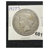 1927 S Peace Silver Dollar Coin