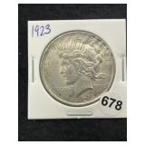 1923 Peace Silver Dollar Coin