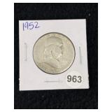1952 Franklin Half Dollar Silver Coin