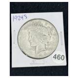 1924 S Peace Silver Dollar Coin