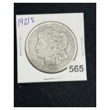 1921 S Morgan Silver Dollar Coin