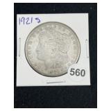 1921 S Morgan Silver Dollar Coin