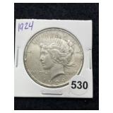 1924 Peace Silver Dollar Coin