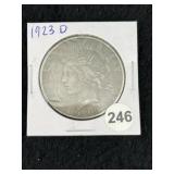1923 D Peace Silver Dollar Coin