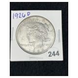 1926 D Peace Silver Dollar Coin