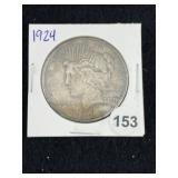 1924 Peace Silver Dollar Coin
