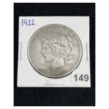 1922 Peace Silver Dollar Coin