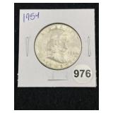 1954 Franklin Half Dollar Silver Coin