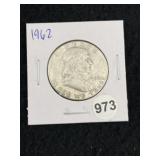 1962 Franklin Half Dollar Silver Coin