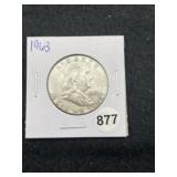 1963 Franklin Half Dollar Silver Coin