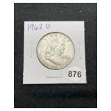 1962 D Franklin Half Dollar Silver Coin