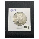1957 Franklin Half Dollar Silver Coin