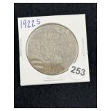 1922 S Peace Silver Dollar Coin
