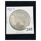 1922 S Peace Silver Dollar Coin