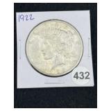 1922 Peace Silver Dollar Coin