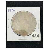 1922 Peace Silver Dollar Coin