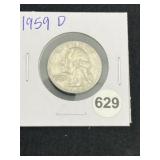 1959 D Washington Quarter Silver Coin