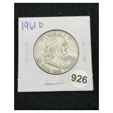 1961 D Franklin Half Dollar Silver Coin