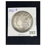 1921 D Morgan Silver Dollar Coin