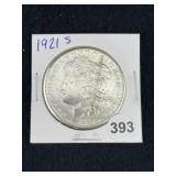 1921 S Morgan Silver Dollar Coin