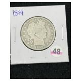 1899 Barber Half Dollar Silver Coin