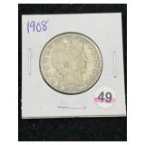 1908 Barber Half Dollar Silver Coin