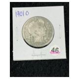 1901 O Barber Half Dollar Silver Coin