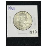 1963 Franklin Half Dollar Silver Coin