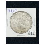 1923 S Peace Silver Dollar Coin