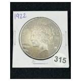 1922 Peace Silver Dollar Coin