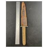 Bone Handle Knife with Leather Sheath