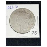 1922 S Peace Silver Dollar Coin