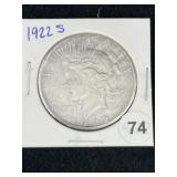 1922 S Peace Silver Dollar Coin
